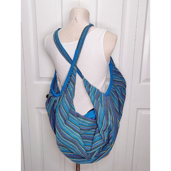 Tribe Azure Fair Trade Women's Banana Hobo Handmade Jacquard Tote Bag Boho - Picture 11 of 11